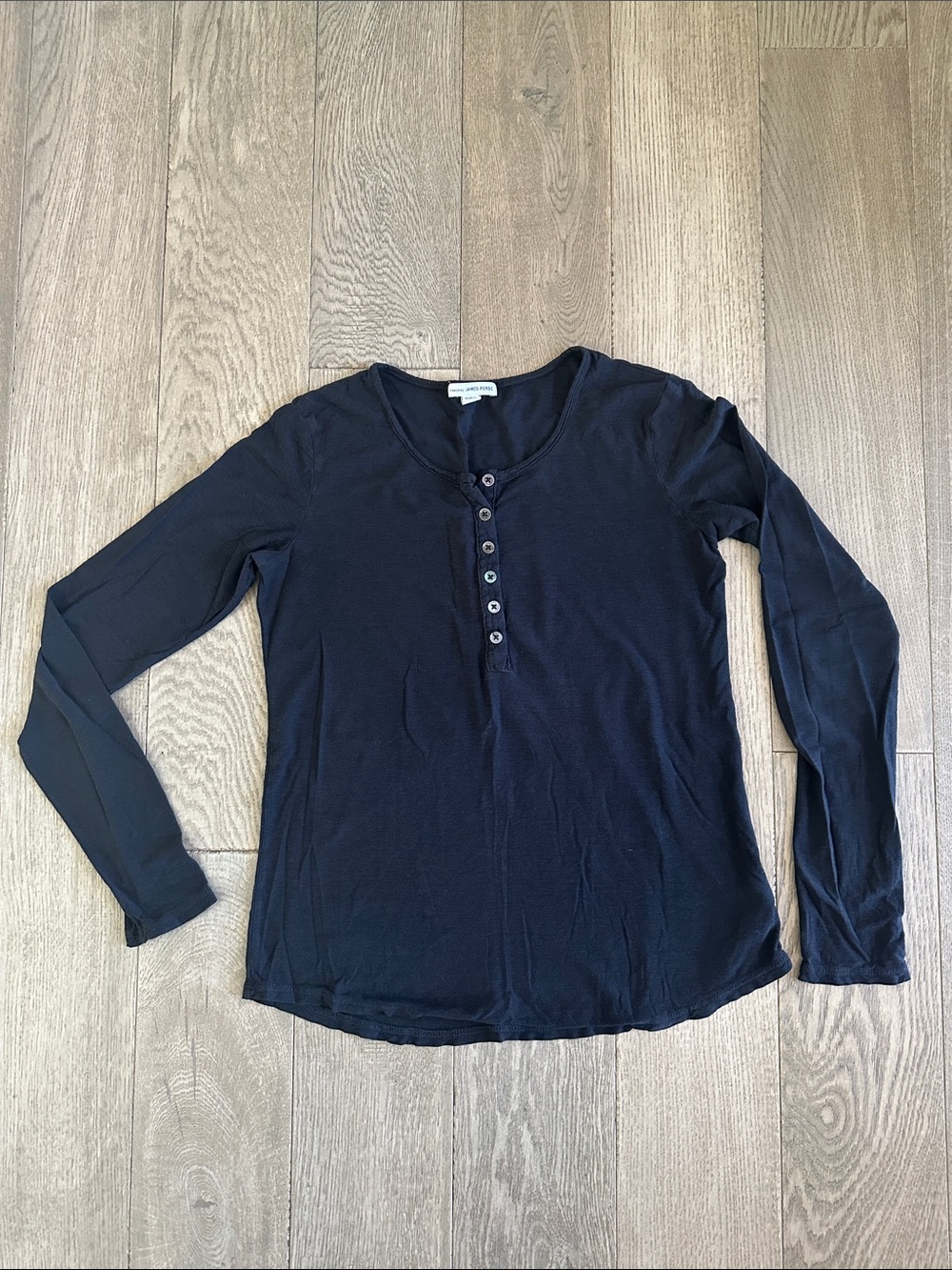 James Perse Long-Sleeve Black Top